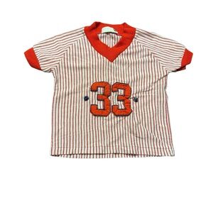 3 for $12 Vintage Doe-Spun Inc. Baseball Shirt Toddler Size 2 Red White Stripes